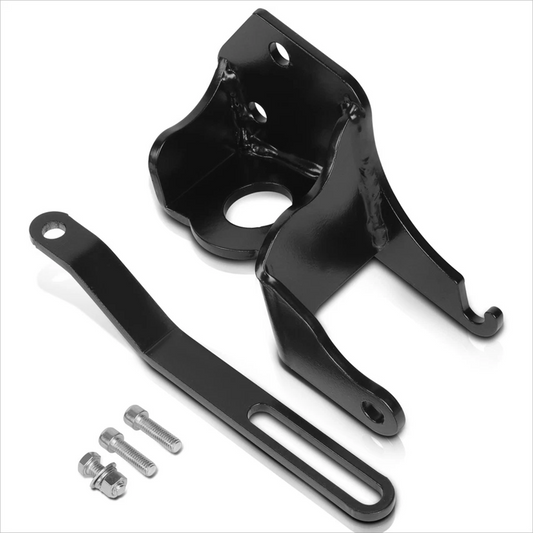 Power Steering Pump & Motor Mount Bracket – Fits 1955–1957 Chevy Bel Air/150/210 | Black Steel OE-Style (DH003))