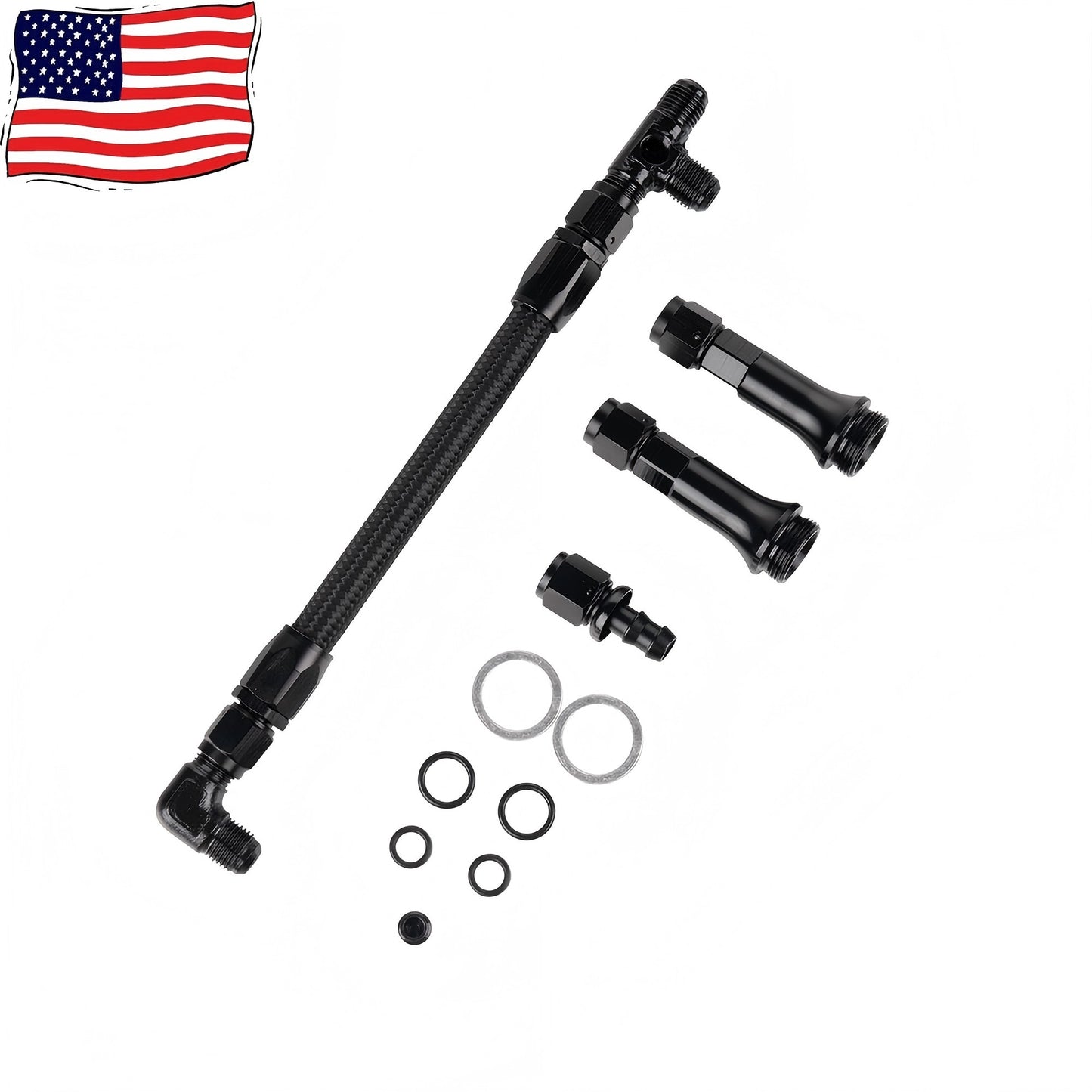 For 4150 Holley Carburetor 6AN Braided Dual Feed Carb Fuel Line Double Pump(FH005)