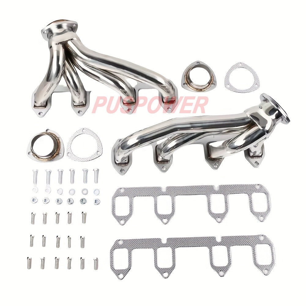 Ford Big Block FE Shorty Exhaust Headers | T-304 Stainless Steel | Fits 330/360/390/428 FE V8 | Hugger Design for Muscle Cars & Hot Rods | Bolt-On Performance Upgrade | Includes Gaskets & Hardware(EH029SS)