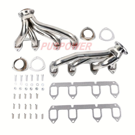 Ford Big Block FE Shorty Exhaust Headers | T-304 Stainless Steel | Fits 330/360/390/428 FE V8 | Hugger Design for Muscle Cars & Hot Rods | Bolt-On Performance Upgrade | Includes Gaskets & Hardware(EH029SS)