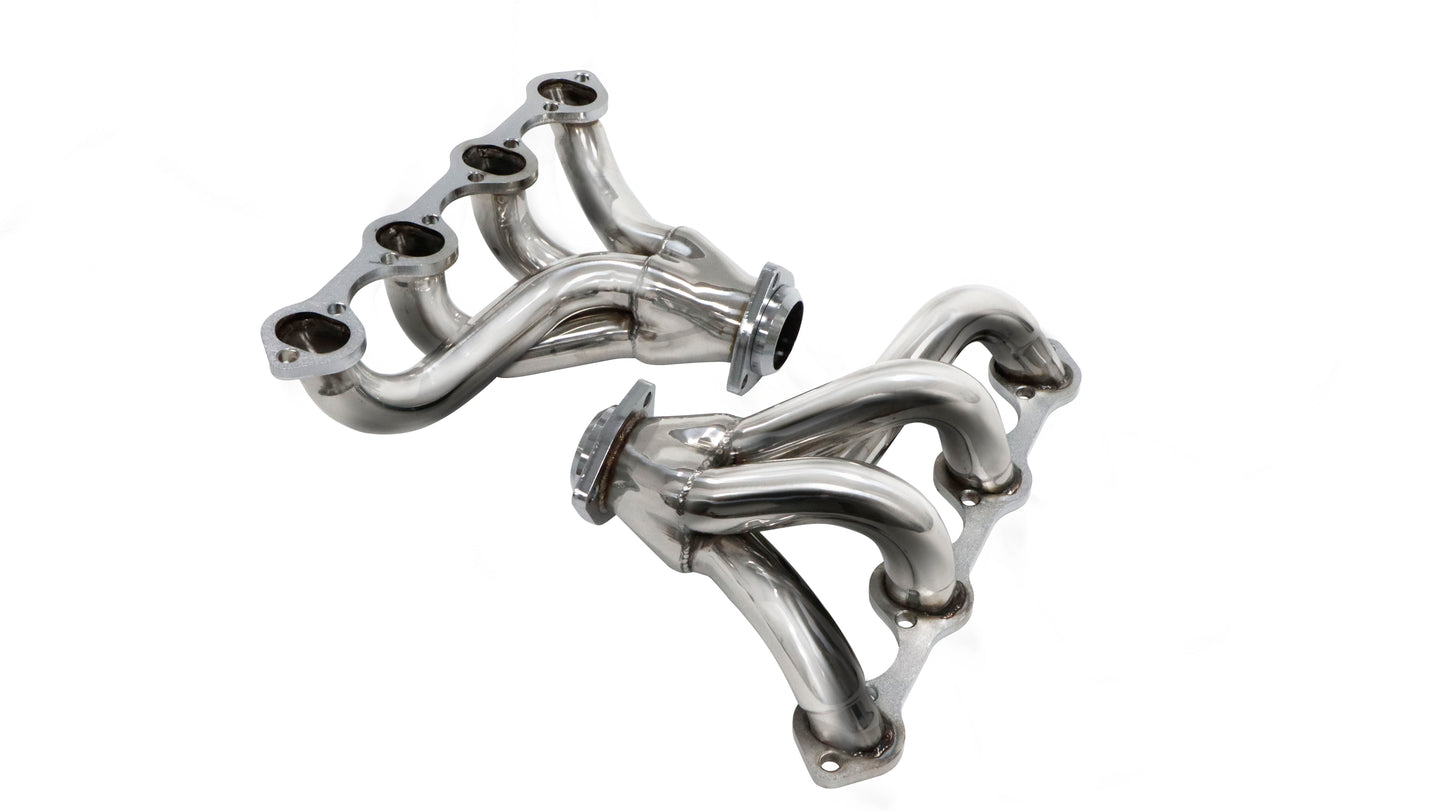Polished Stainless Steel Exhaust Headers for Ford 289 302 351 Small Block V8 | 2x4-1 Hugger Style | Bolt-On, 304 Steel, Performance Upgrade (EH007SS)