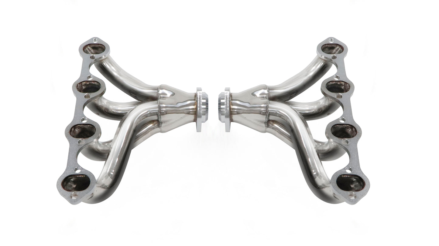 Polished Stainless Steel Exhaust Headers for Ford 289 302 351 Small Block V8 | 2x4-1 Hugger Style | Bolt-On, 304 Steel, Performance Upgrade (EH007SS)