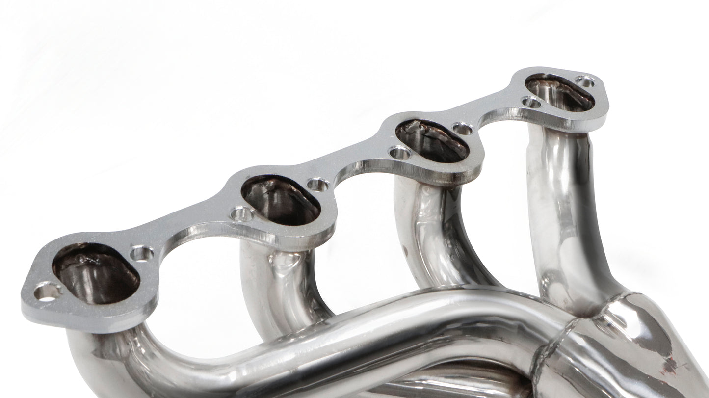 Polished Stainless Steel Exhaust Headers for Ford 289 302 351 Small Block V8 | 2x4-1 Hugger Style | Bolt-On, 304 Steel, Performance Upgrade (EH007SS)