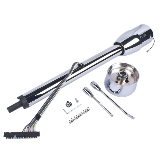 28" Chrome Tilt Steering Column for 1955–1959 Chevy GM | Manual Floor Shift | Hot Rod Stainless Steel(CH002)