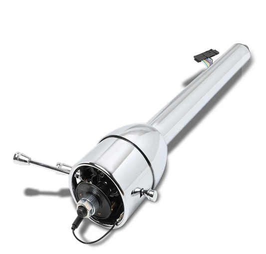 28" Chrome Tilt Steering Column for 1955–1959 Chevy GM | Manual Floor Shift | Hot Rod Stainless Steel(CH002)