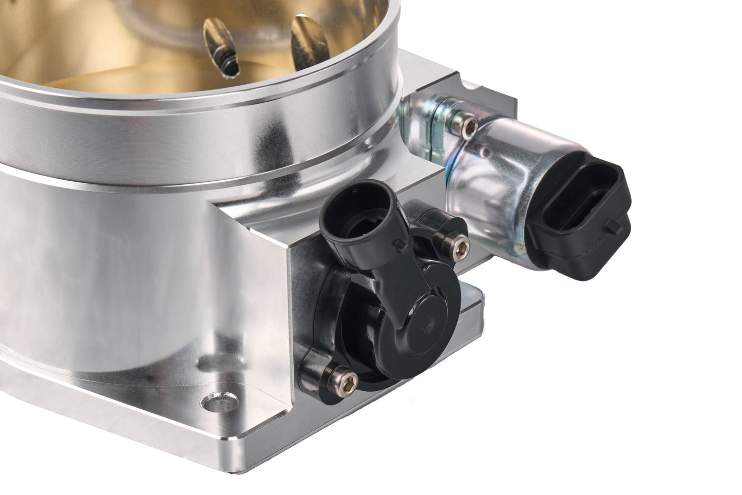 102mm CNC Machined Performance Throttle Body for GM LS1/LS2/LS3/LS6/LS7/LSX Engines, Polished T6 Aluminum Alloy with Integrated TPS & IAC Sensors for Enhanced Throttle Response and Engine Efficiency