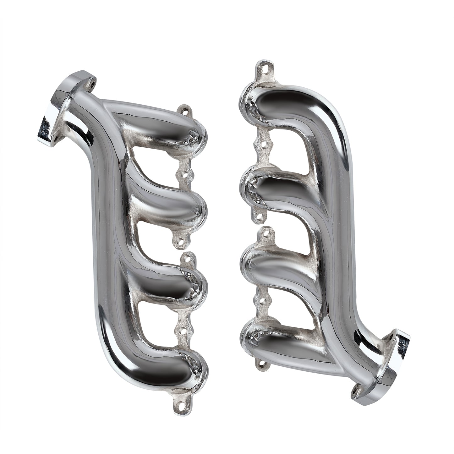LS Swap Exhaust Manifolds, Chrome Finish, 1.75" Primary Tubes, 2.25" Collectors, Compatible With GM Small Block Gen III & IV Engines(EH030CH))