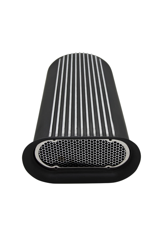 Black Aluminum Hood Scoop for Single 4BBL Carb – Hilborn Style Single or Dual Quad Finned| Universal Fit