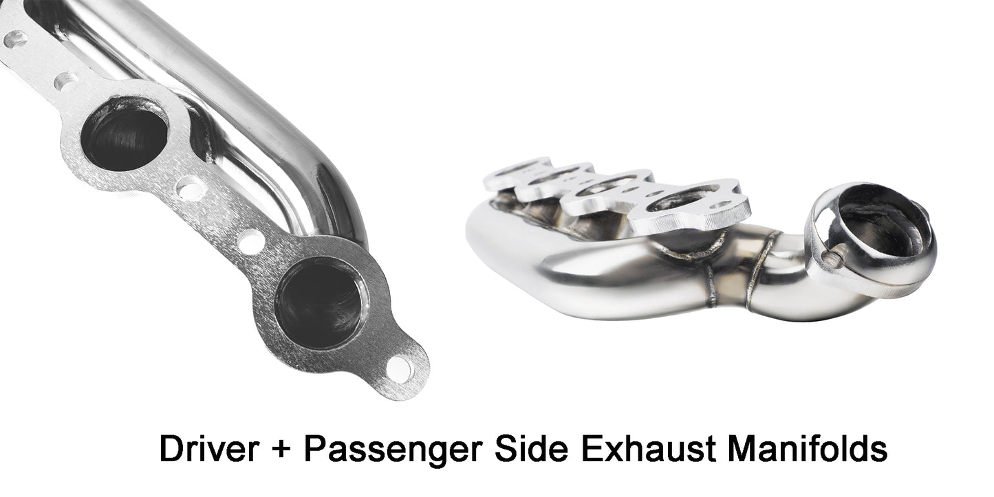 Exhaust Manifold Set for 1999–2003 Ford F-250 F-350 F-450 7.3L Powerstroke V8 | Cast Iron Driver & Passenger Side Headers with Gaskets & Mounting Hardware | OE-Style Replacement for Trucks, Vans & Buses(EH011SS)