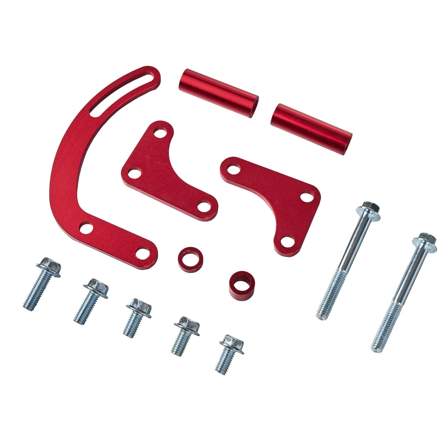 SBC Power Steering Pump Bracket – Adjustable Billet Aluminum, Black, V-Belt Compatible