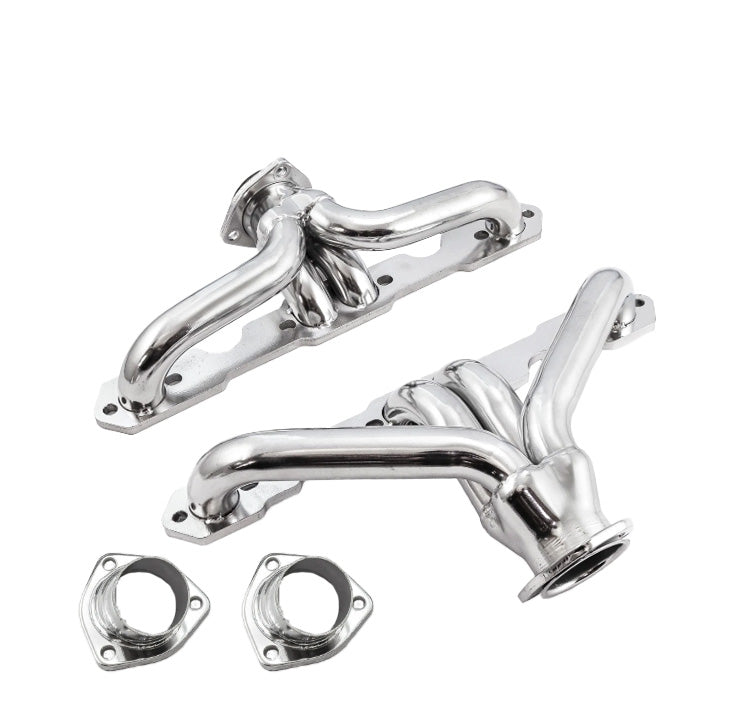 Performance Shorty Headers for 1955β1957 Chevy SBC V8 | Polished Stainless Steel | 1-5/8" Primary | 2.5" Collector | Fits Bel Air 150 210 Nomad | GM 605 Steering Compatible | Classic Car Upgrade (EH025SS)