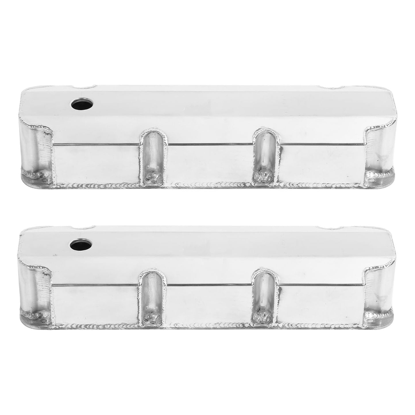 Ford 429-460 V8 Fabricated Aluminum Valve Covers | Polished Finish | Short Bolt Style | 1968–1988 (PVC8545)