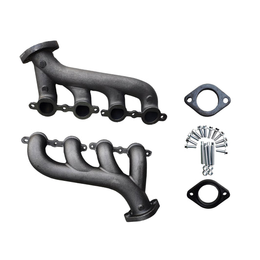 LS Swap Exhaust Manifold for 1970–1981 Chevy Camaro | GM LS Engine Compatible | 2.5'' Outlet | Titanium Ceramic Coated Cast Iron | Shorty Hugger Design | Hooker Blackheart Series | Includes Gaskets & Hardware(EH030RAW)