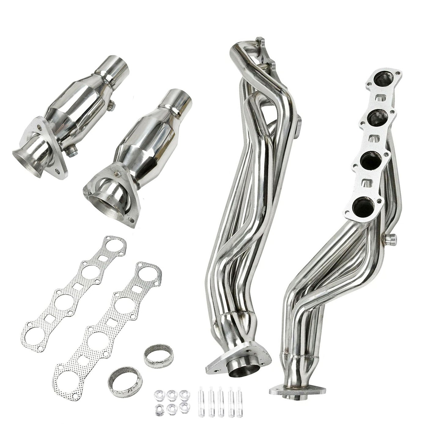 Exhaust Header Replacement FOR 1999-2004 Ford F150 5.4 Modular V8 2WD FOR 1999-2004 Ford F150 5.4 Modular V8 4WD | OEM Style Direct Fit | Long-Lasting Steel Build | Easy Bolt-On Install | Improved Engine Response & Fuel Economy(EH037SS)