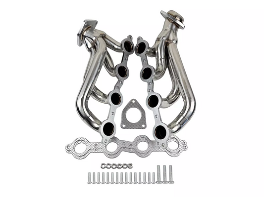 Shorty Exhaust Headers for 2002–2013 Chevy Silverado GMC Sierra Tahoe Yukon 4.8L 5.3L V8 | 304 Stainless Steel Bolt-On Performance Upgrade with Gaskets & Hardware(EH012SS))