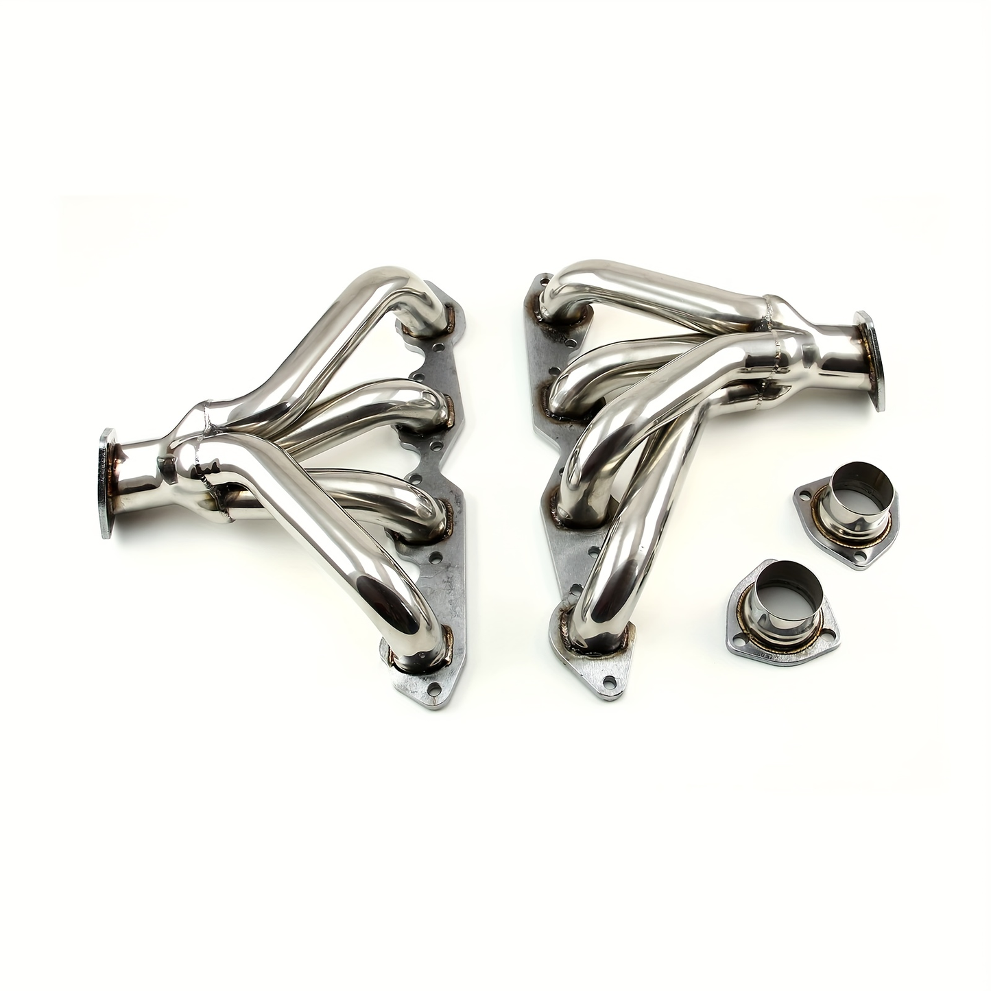 Chevy BBC 454 Center Dump Block Hugger Stainless Steel Exhaust Headers