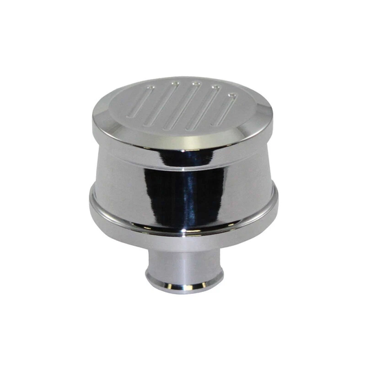Breather Cap Push-In with Tube | Ball-Milled | Polished Aluminum Finish (P8498)
