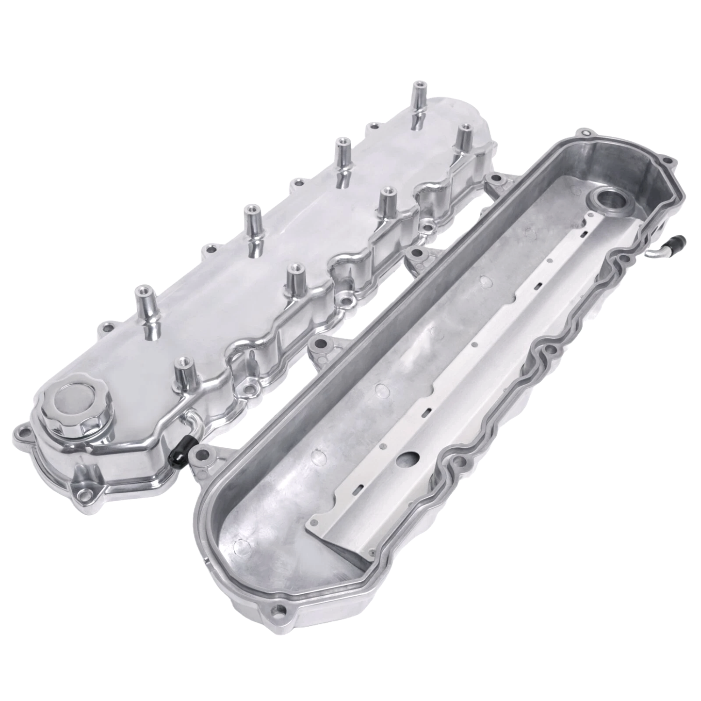 Polished Aluminum Valve Covers w/ Coil Mounts for GM LT 6.2L LT1 LT4 L83 L86 | Baffled | Billet Cap Included (P8582)