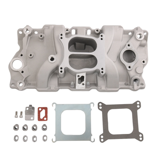 Chevy 1987-95 SBC 262-400 Dual Plane Intake Manifold | For Vortec Heads | Satin/Black/Polished(PIM2104)