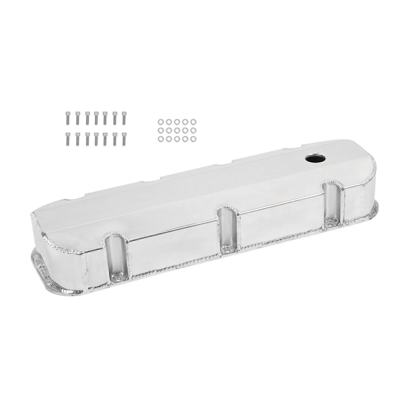 Fabricated Valve Covers for Chevy Big Block 396–502 (1965–2000) – Short Bolts, W/ Hole, Clear/Black/Polished/Anodized (PVC8536))