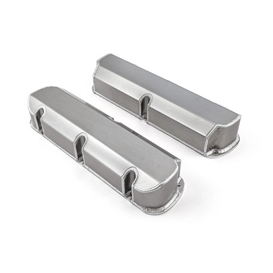 Ford SB 289–302–351W Fabricated Aluminum Valve Covers – Tall, Short Bolt, No Hole, Clear Finish 1962–1985 (PVC8541)