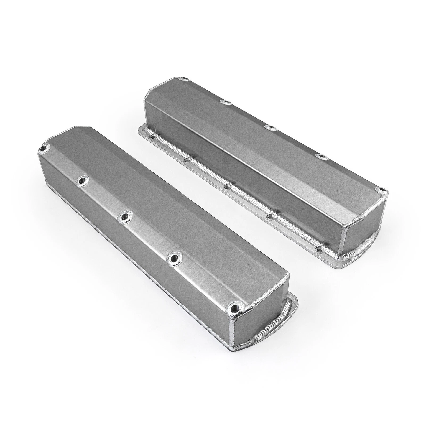 Oldsmobile 260–455 Tall Fabricated Aluminum Valve Covers – Long Bolt, No Hole, Clear/Polished Finish (PVC8551))