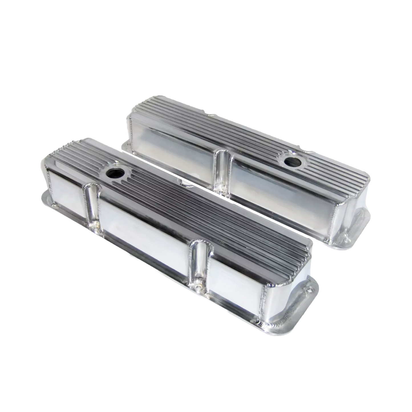 Ford FE 352–428 Fabricated Aluminum Finned Valve Covers | Tall 3-5/8" | Polished Finish | 1958–1976(PVC8557)