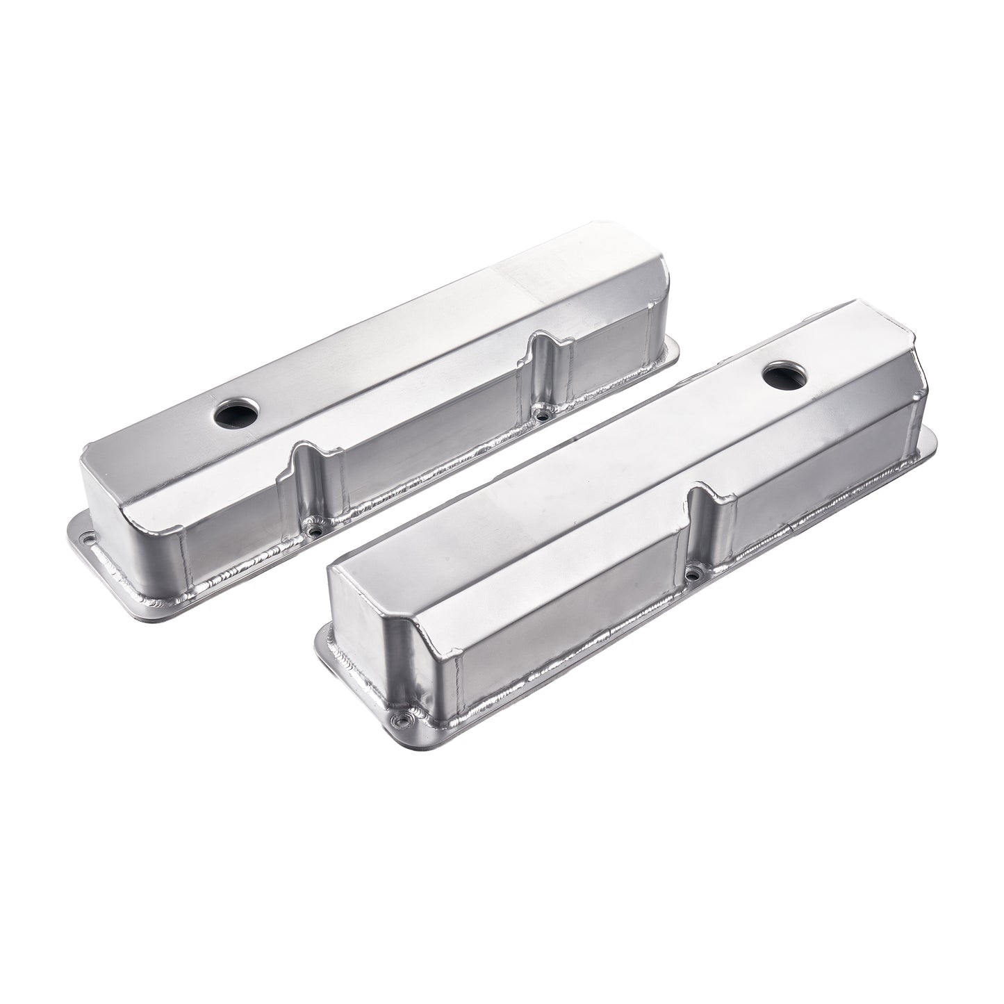 Fabricated Valve Covers for Ford FE 352–428 V8 (1958–1976) – Short Bolts, With Hole, Clear/Black/Polished/Anodized (PVC8546)