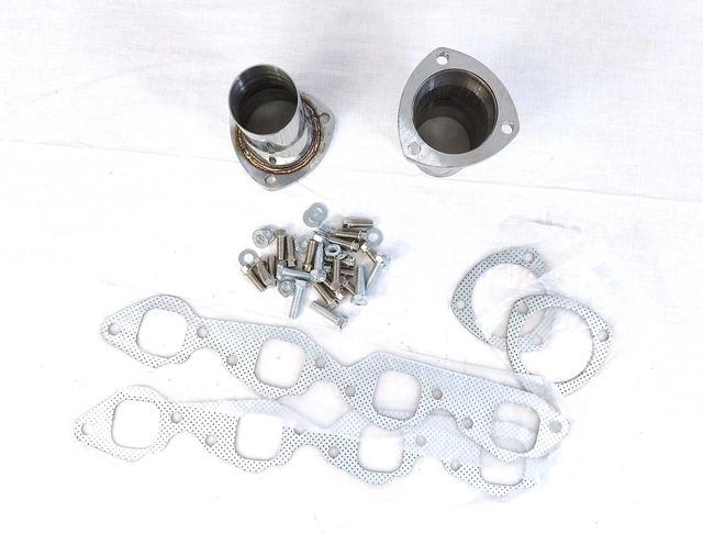 Chevy BBC 454 Center Dump Block Hugger Stainless Steel Exhaust Headers