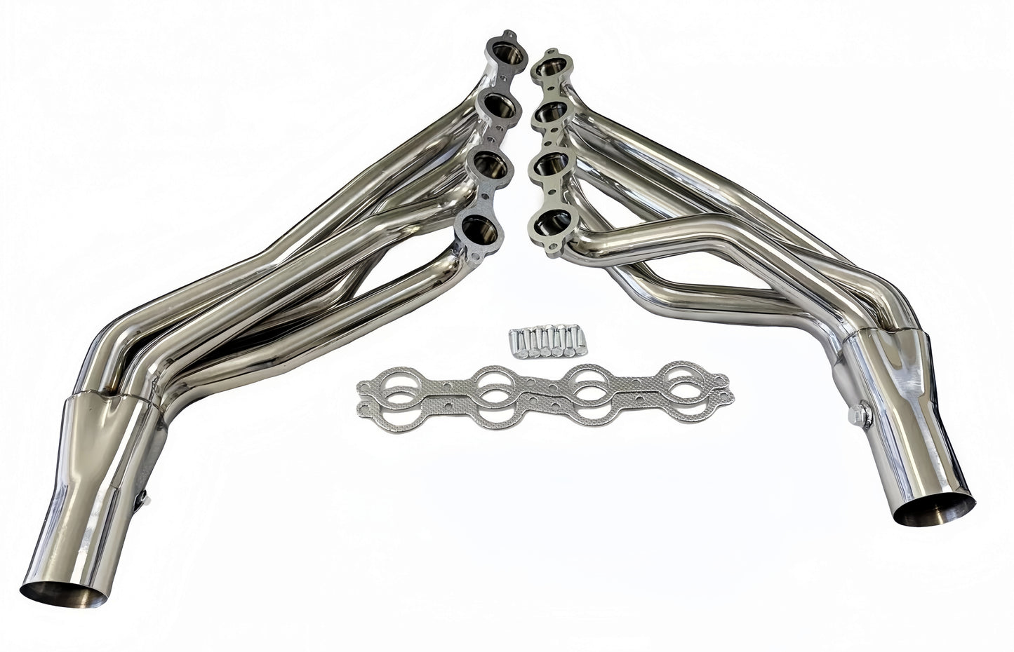 LS Swap Long Tube Headers for 60–98 Chevy C10/C1500/Silverado 2WD | 1-7/8'' x 3'' 304 Stainless Steel | Fits LS1, LS2, LS3, LS6, LS7 | Chrome Polished | Bolt-On Performance Upgrade with Gaskets & Hardware(EH028SS)
