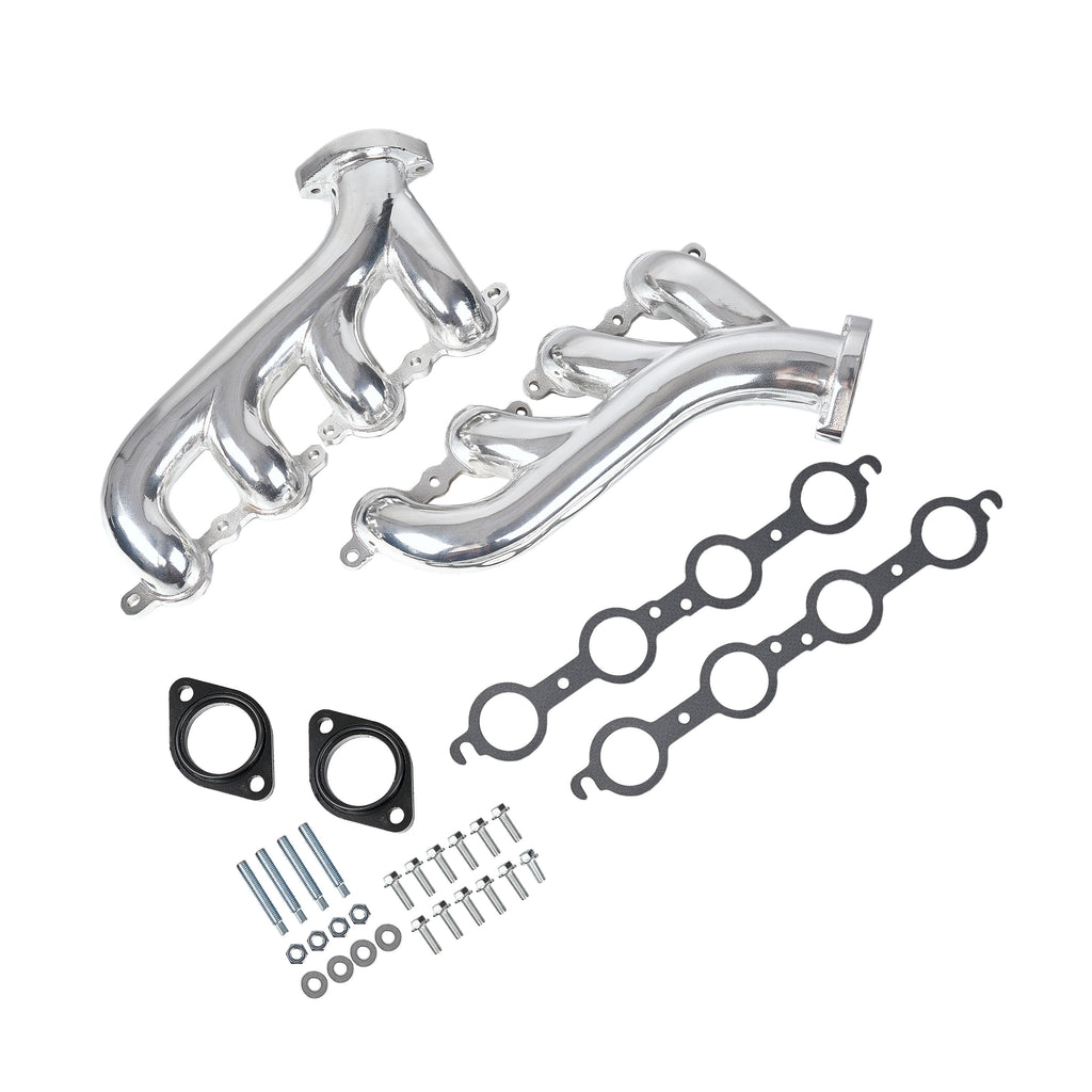 1-3/4" Ceramic-Coated Cast Iron Exhaust Manifolds - Fits GM LS1 LS2 LS3 Gen III IV Engines