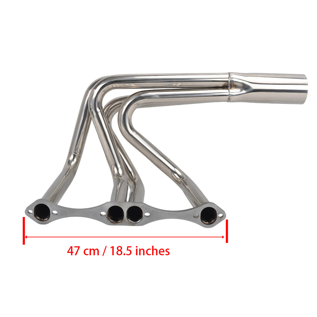1-5/8" Polished Stainless Steel Exhaust Headers - Fits Chevy Small Block 265–400 V8 Engines