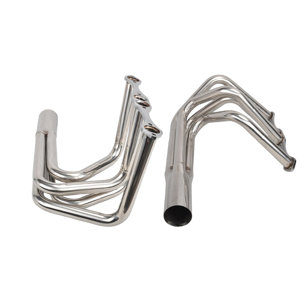 1-5/8" Polished Stainless Steel Exhaust Headers - Fits Chevy Small Block 265–400 V8 Engines