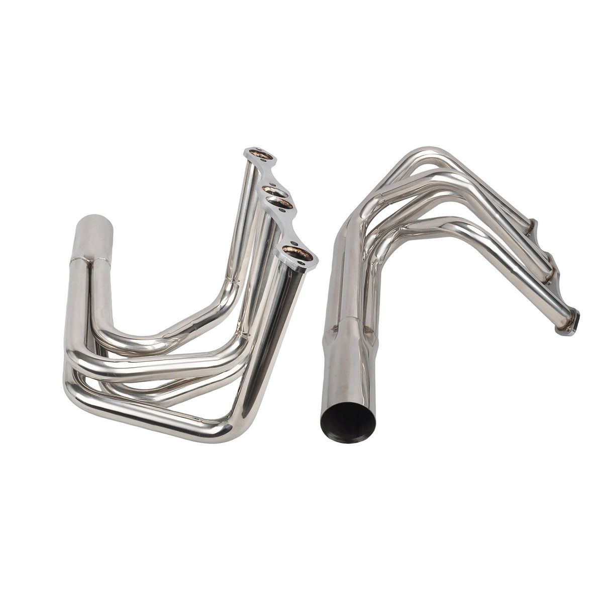 1-5/8" Polished Stainless Steel Exhaust Headers - Fits Chevy Small Block 265–400 V8 Engines