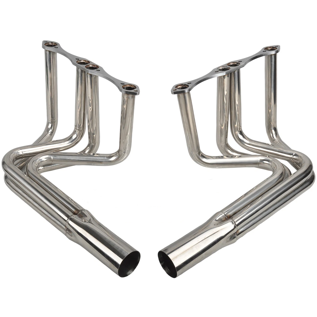 1-5/8" Polished Stainless Steel Exhaust Headers - Fits Chevy Small Block 265–400 V8 Engines