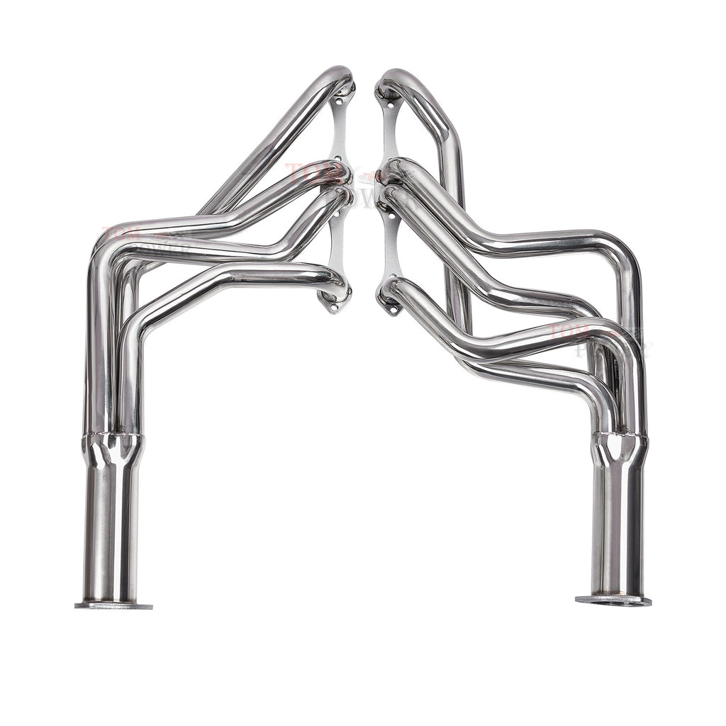 1-5/8" Polished Stainless Steel Full-Length Chassis Headers with Reducers - Fits 1964–1977 Chevy Chevelle 1964–1987 El Camino 1978–1983 Malibu