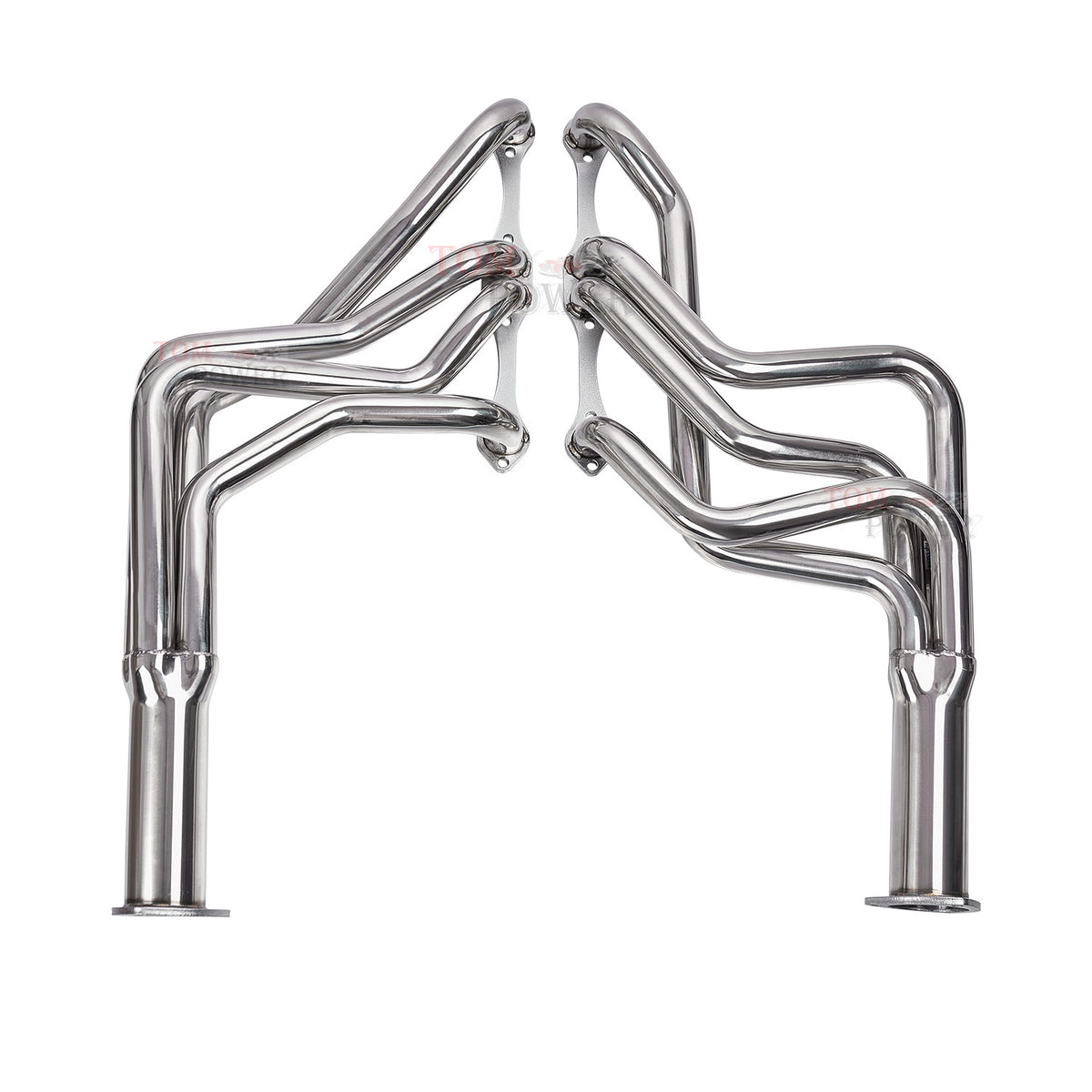 1-5/8" Polished Stainless Steel Full-Length Chassis Headers with Reducers - Fits 1964–1977 Chevy Chevelle 1964–1987 El Camino 1978–1983 Malibu