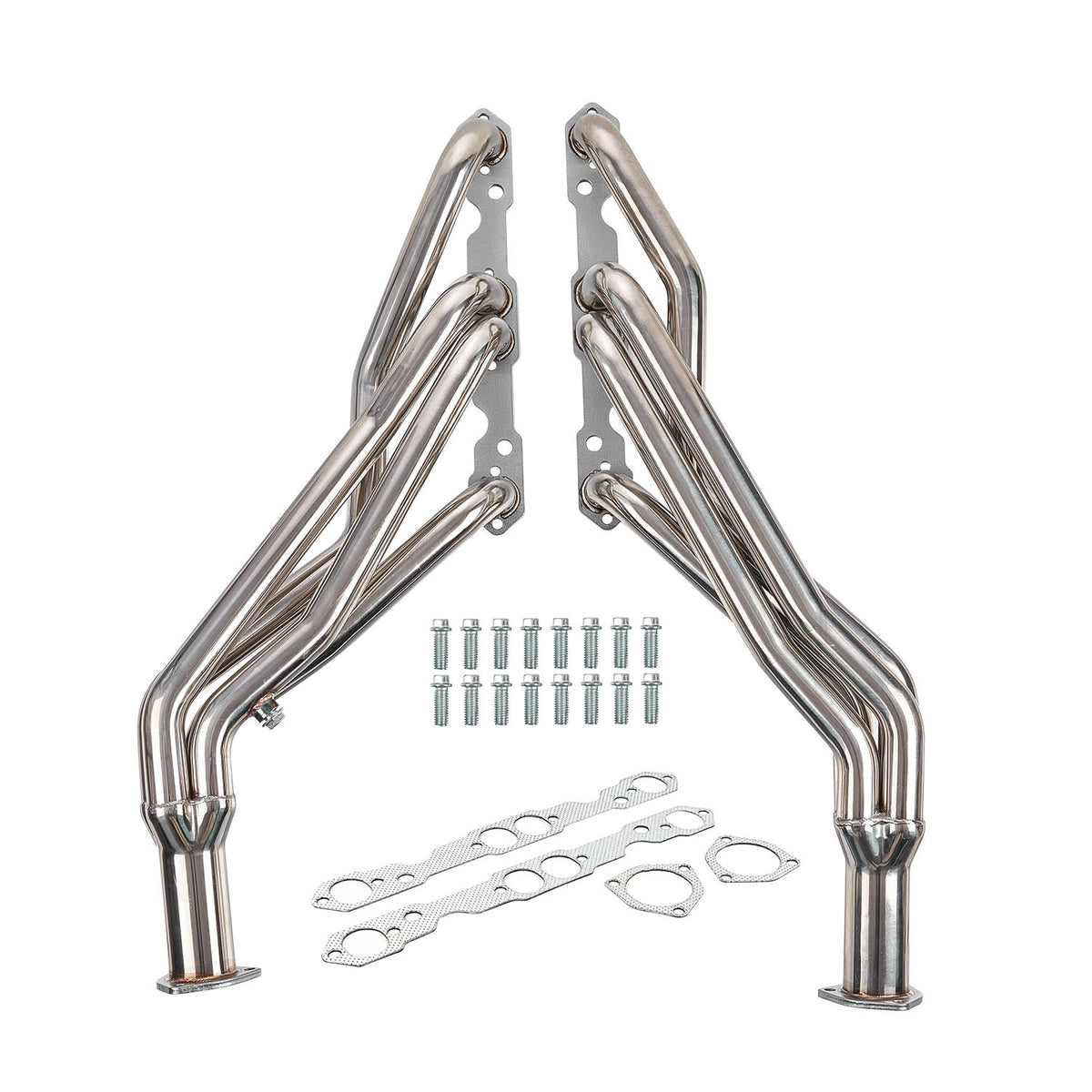 1-5/8" Ceramic Coated/Black Coated/Stainless Steel Cast Iron Long Tube Exhaust Headers - Fits 1988–1995 Chevy GMC C1500 C2500 K1500 K2500 5.0L 5.7L V8