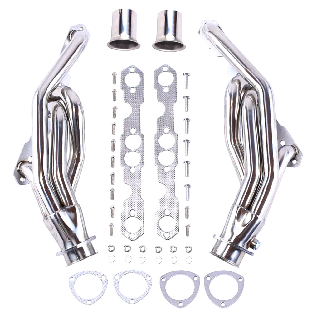 1.5" Chrome-Polished Stainless Steel Exhaust Headers - Fits 1988–1997 Chevrolet GMC 5.0L 5.7L V8 Trucks