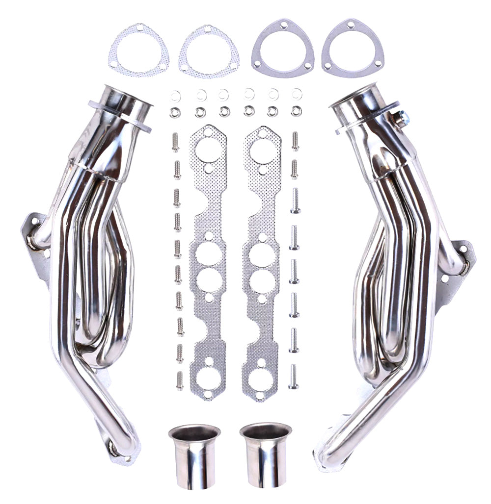 1.5" Chrome-Polished Stainless Steel Exhaust Headers - Fits 1988–1997 Chevrolet GMC 5.0L 5.7L V8 Trucks