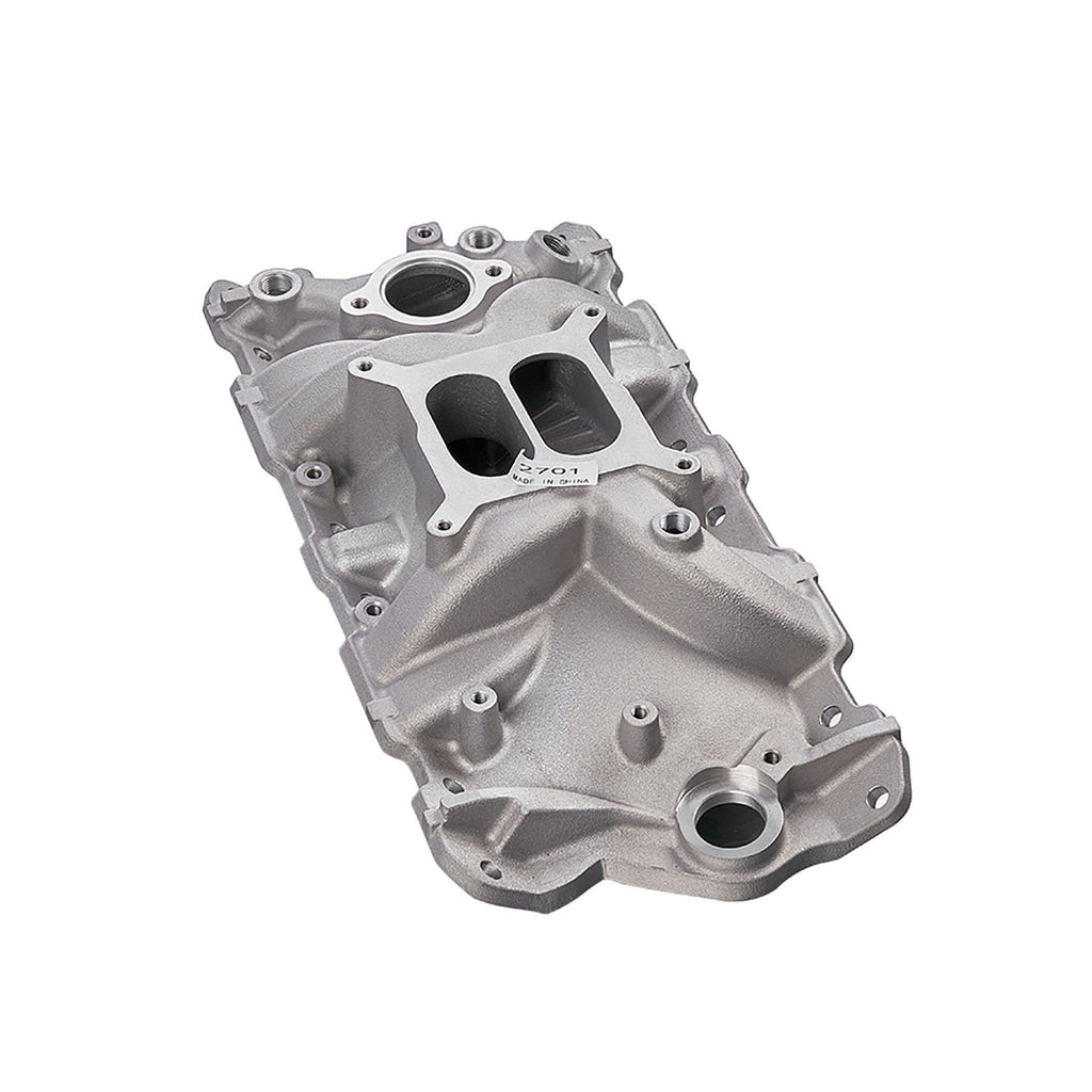 Aluminum Dual-Plane Intake Manifold - Fits 1955–1986 Chevy Small Block 262 265 267 V8 Engines