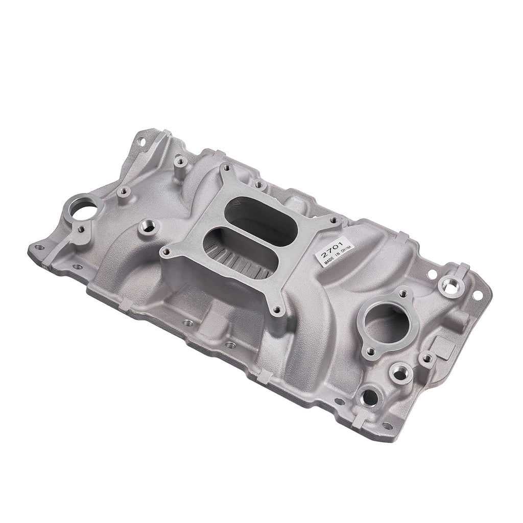 Aluminum Dual-Plane Intake Manifold - Fits 1955–1986 Chevy Small Block 262 265 267 V8 Engines