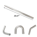 2 in 18-Gauge Stainless Steel 8-Piece Exhaust Pipe Kit - Fits Universal Custom Exhaust Fabrication