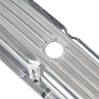 Polished Short Finned Aluminum Valve Covers - Fits 1958-1986 Chevy SBC 283 302 305 327 350 400 Small Block Perimeter Bolt Heads