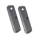 3-11/16" Black Powder-Coated Aluminum Tall Half-Finned Valve Covers - Fits 1962–1985 Ford 289 302 351W SBF V8