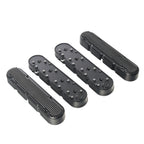 Black Finned Cast Aluminum Valve Cover Set with Ignition Coils and Spark Plug Wires - Fits GM LS1 LS2 LS3 V8 Engines