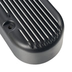 Black Finned Cast Aluminum Valve Cover Set with Ignition Coils and Spark Plug Wires - Fits GM LS1 LS2 LS3 V8 Engines