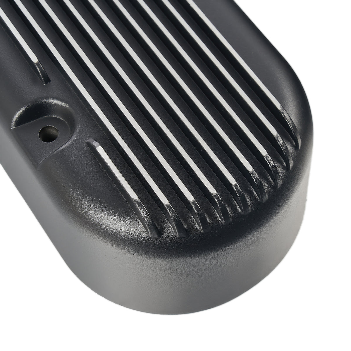 Black Finned Cast Aluminum Valve Cover Set with Ignition Coils and Spark Plug Wires - Fits GM LS1 LS2 LS3 V8 Engines