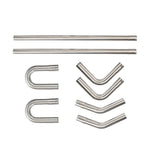 2 in 18-Gauge Stainless Steel 8-Piece Exhaust Pipe Kit - Fits Universal Custom Exhaust Fabrication