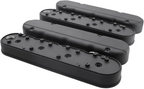 4.25" Black Cast Aluminum Center-Bolt Valve Cover Set - Fits GM LS1 LS2 LS3 V8 Engines